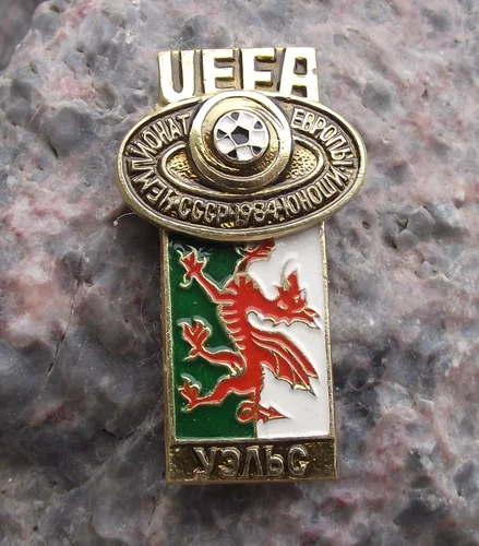 1984 UEFA European Football Championships Wales Welsh Team Soccer Pin